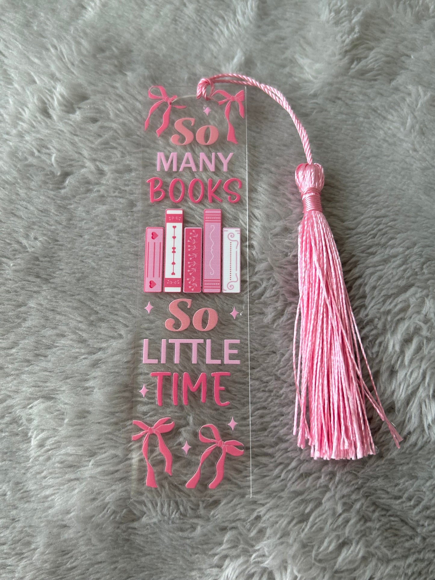 Lesezeichen „so many books so little time“ 📖⏰