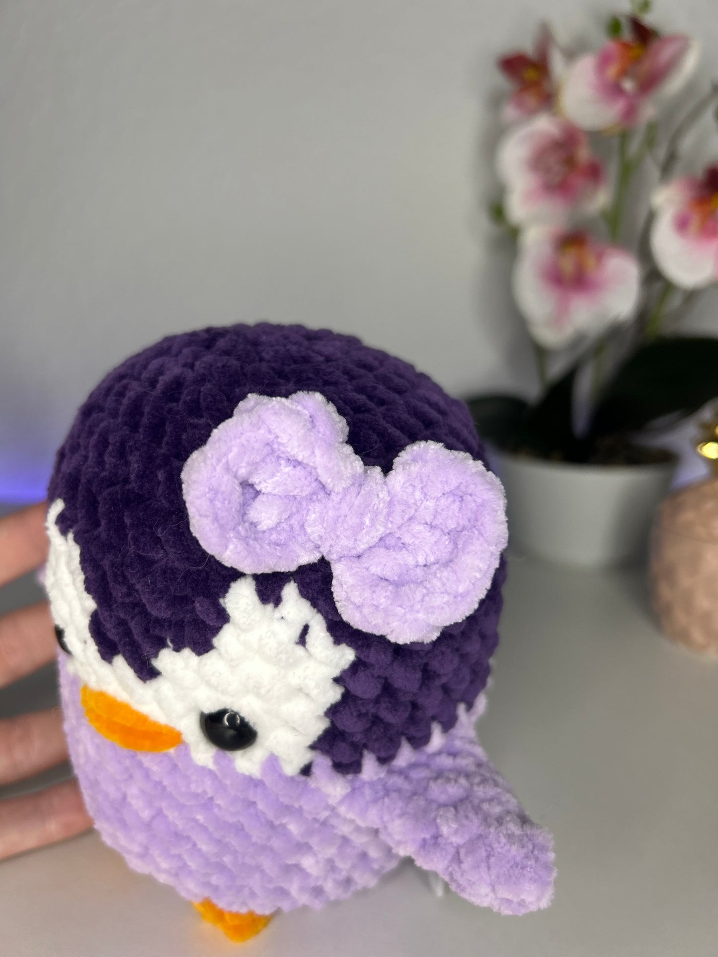 lila Pinguin mit Schleife 🎀