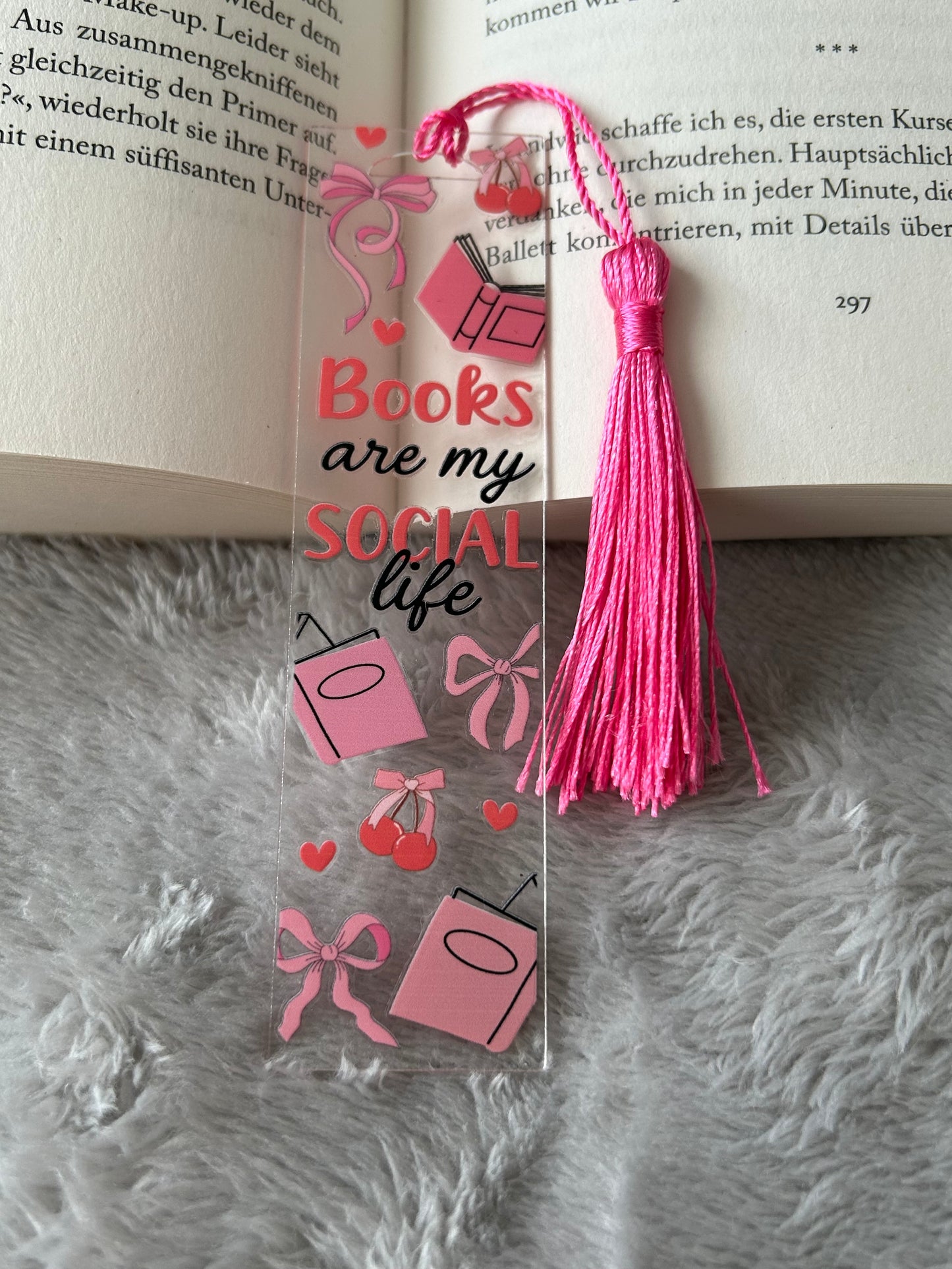 Lesezeichen „books are my social life“ 🎀