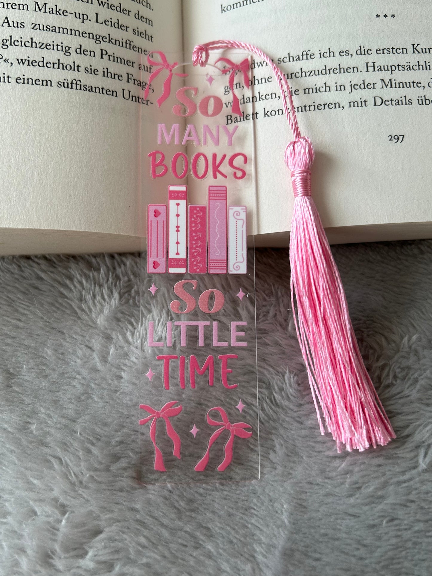 Lesezeichen „so many books so little time“ 📖⏰