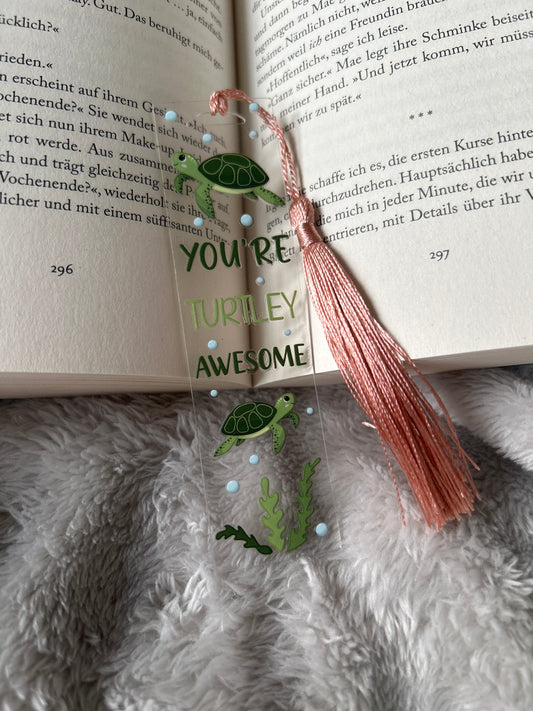 Lesezeichen „you‘re turtley awesome“ 🐢