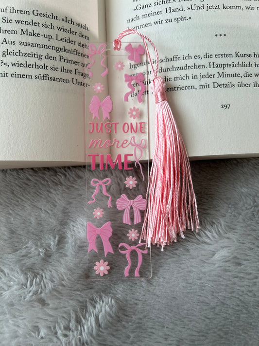 Lesezeichen „just one more time“ 🎀